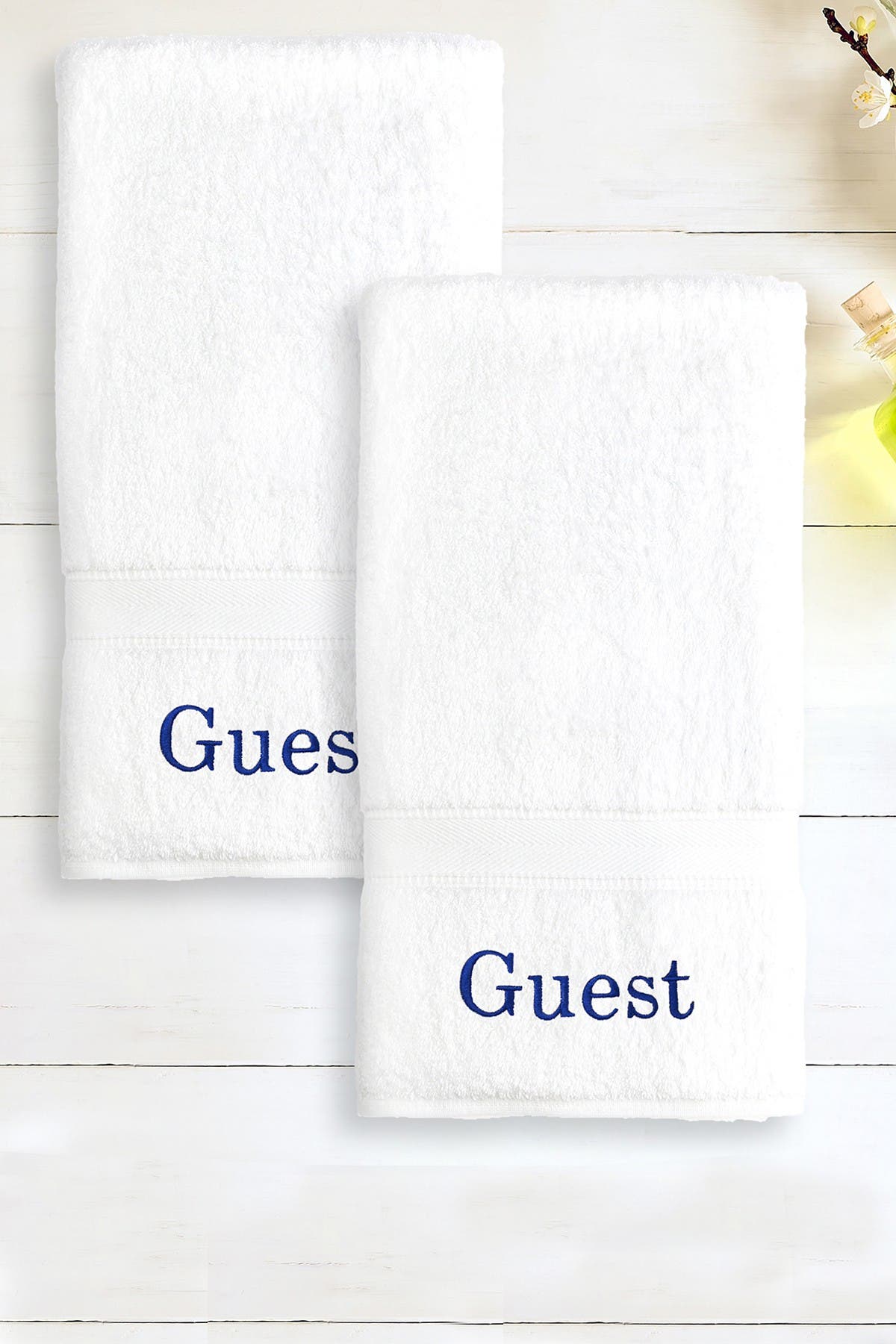 Linum Home Textiles "Guest" 2-Piece Hand Towel Set - White