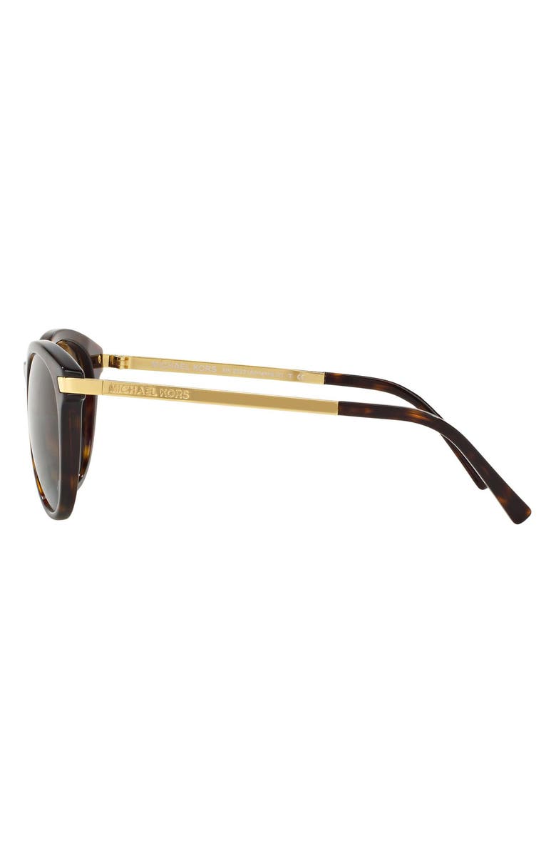 Michael Kors 53mm Polarized Round Sunglasses, Alternate, color, Tortoise/ Gold/ Brown Gradient