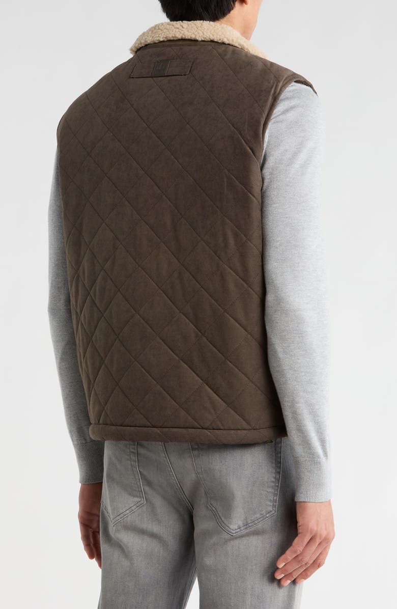 Rainforest Faux Shearling Lined Quilted Vest, Alternate, color, Portabella