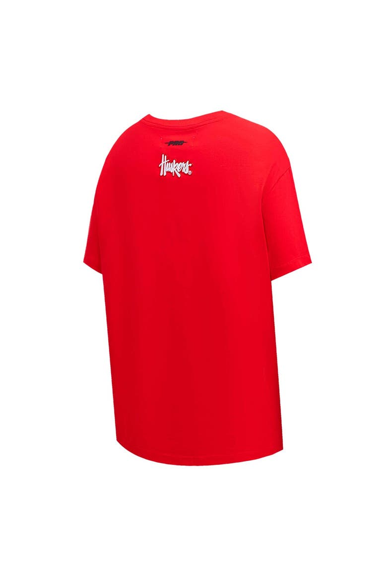 Women's Pro Standard Scarlet Nebraska Huskers Script Tail Oversized Boyfriend T-Shirt, Alternate, color, Scarlet