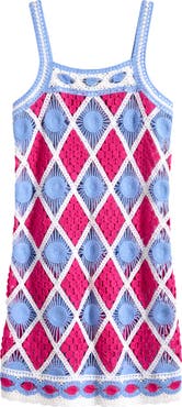 Miken Swim Diamond Pattern Sweater Beach Cover-Up Dress