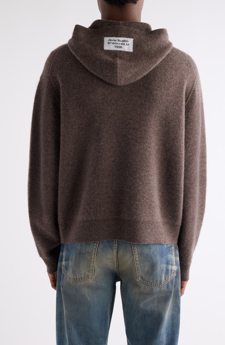 Acne Studios Klama Hooded Cashmere Blend Sweater, Alternate, color, Walnut Brown