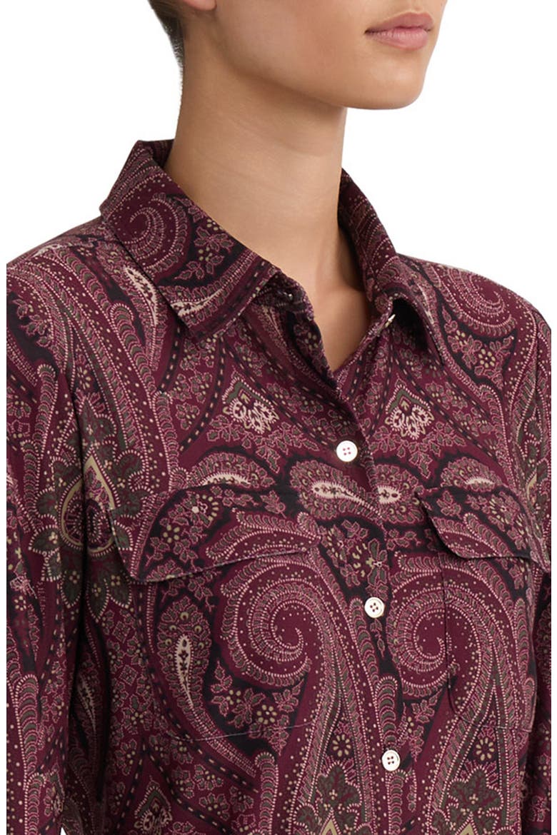 Paisley Button-Up Shirt, Alternate, color, CLASSIC WINE MULTI