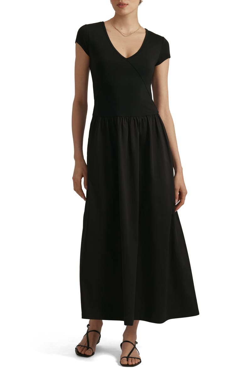 Favorite Daughter The Madison Mixed Media Dress, Main, color, Black