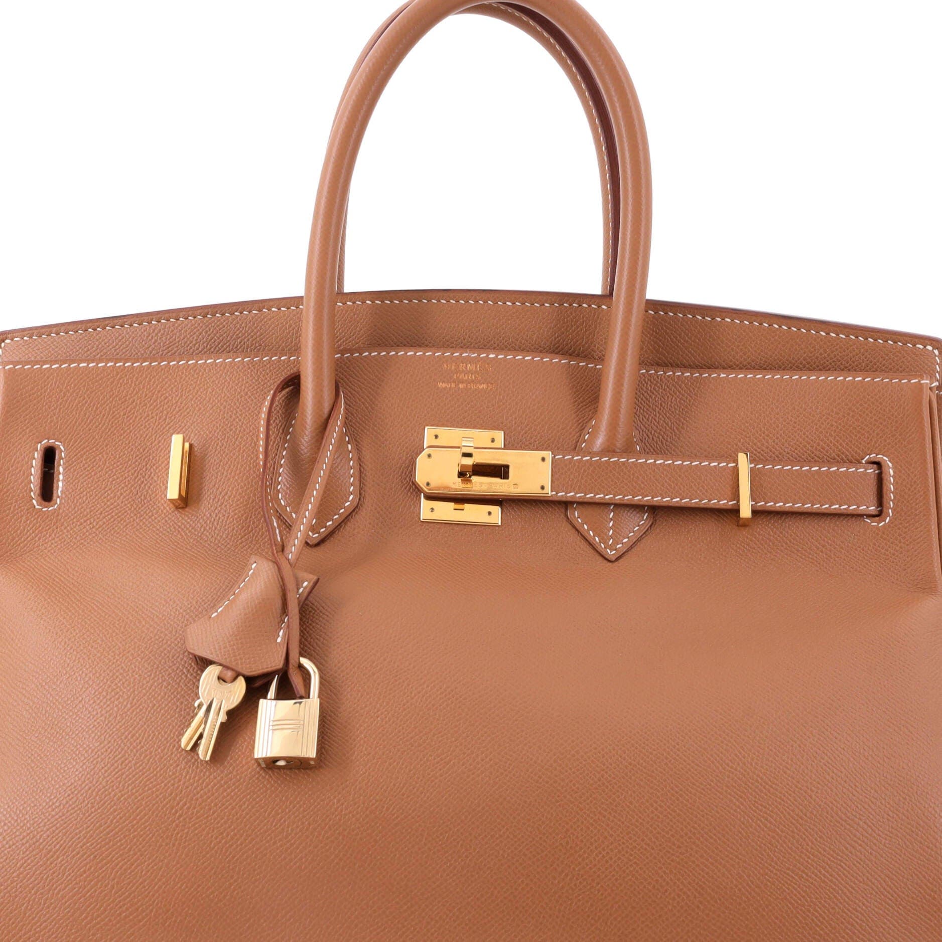 Birkin Handbag Brown Courchevel with Gold Hardware 35, Alternate, color, Metallic Gold