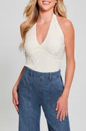 GUESS Lucia Wavy Rib Halter Sweater