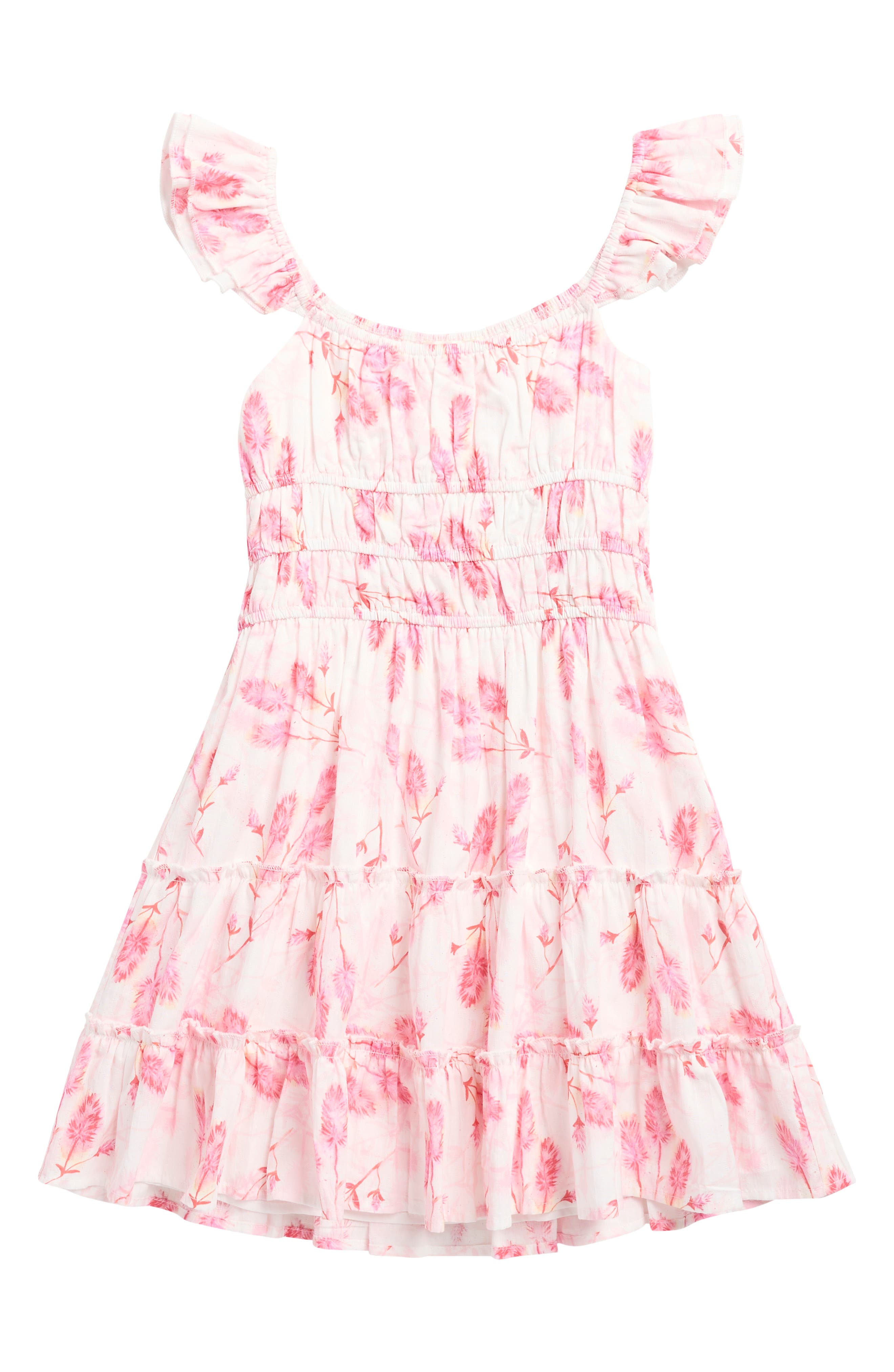Ava & Yelly Kids' Floral Tiered Dress
