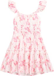 Ava & Yelly Kids' Floral Tiered Dress