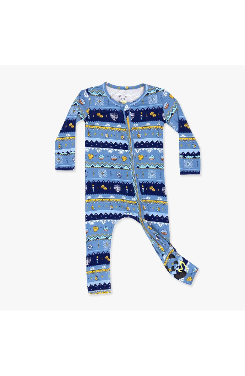 Bellabu Bear Baby Hanukkah Fair Isle Convertible Footie, Main, color, Hanukkah Fair Isle