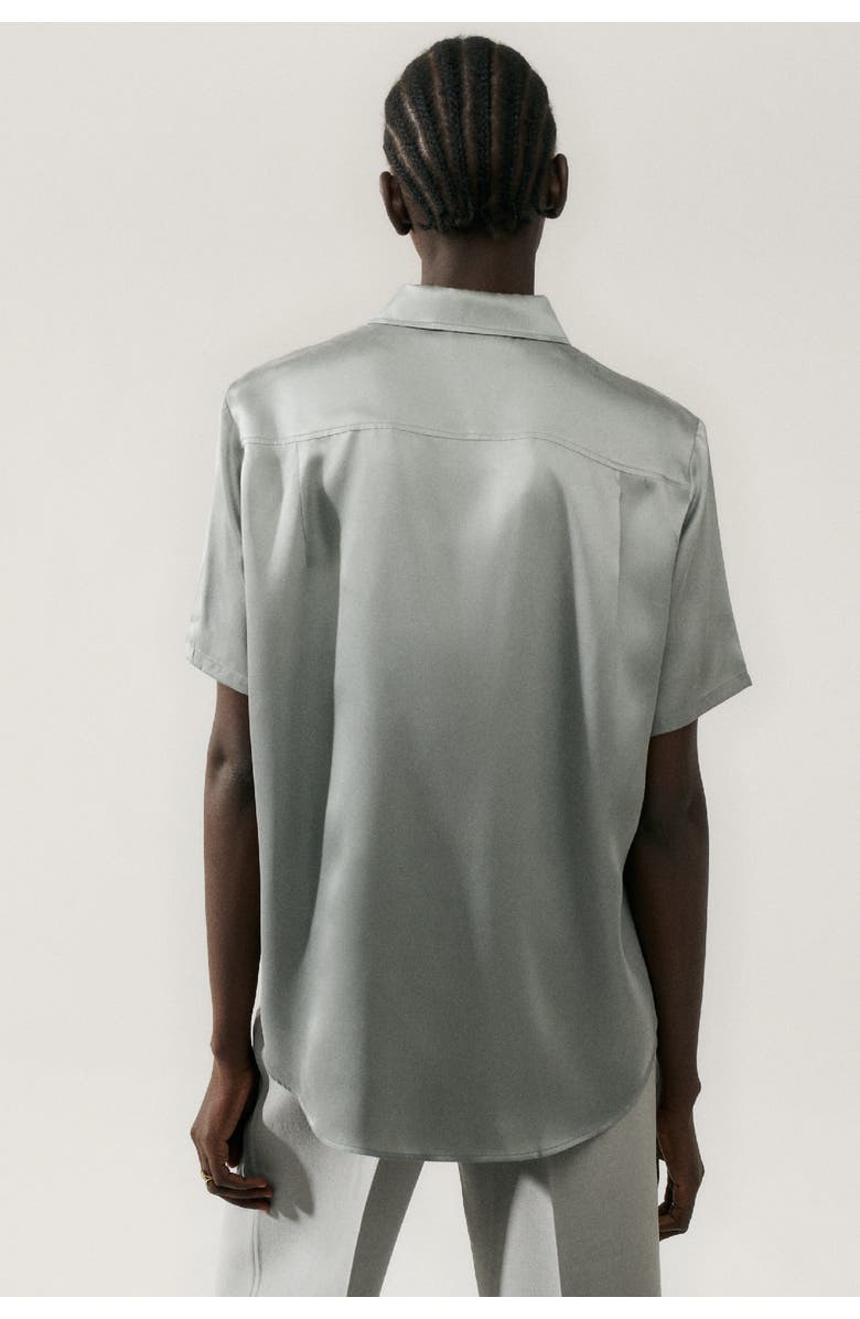 SILK LAUNDRY SHORT SLEEVE BOYFRIEND SHIRT MOON, Alternate, color,