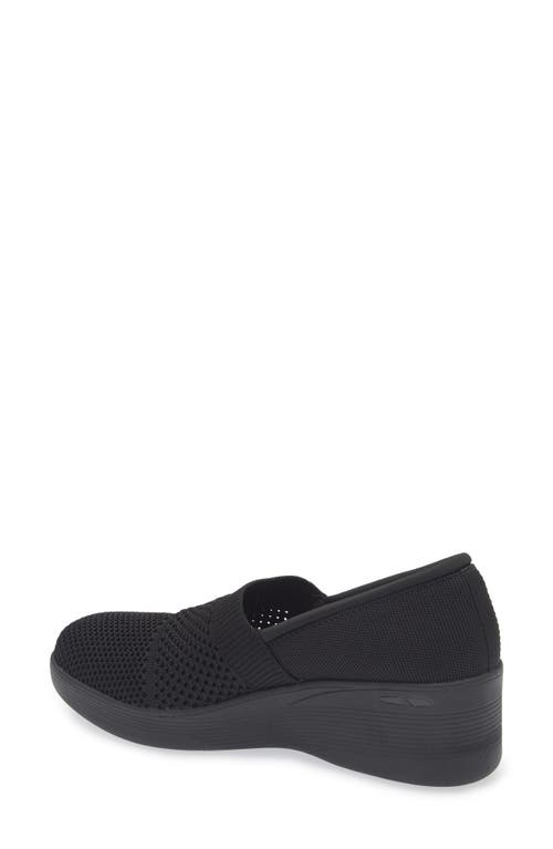 Skechers Pier Lite Wedge Slip-on Sneaker In Black