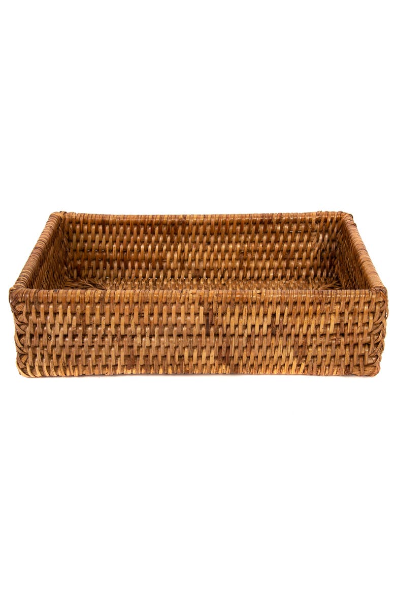 Artifacts Rattan Guest Towel - Rectangular Napkin Holder, Alternate, color, Honey Brown