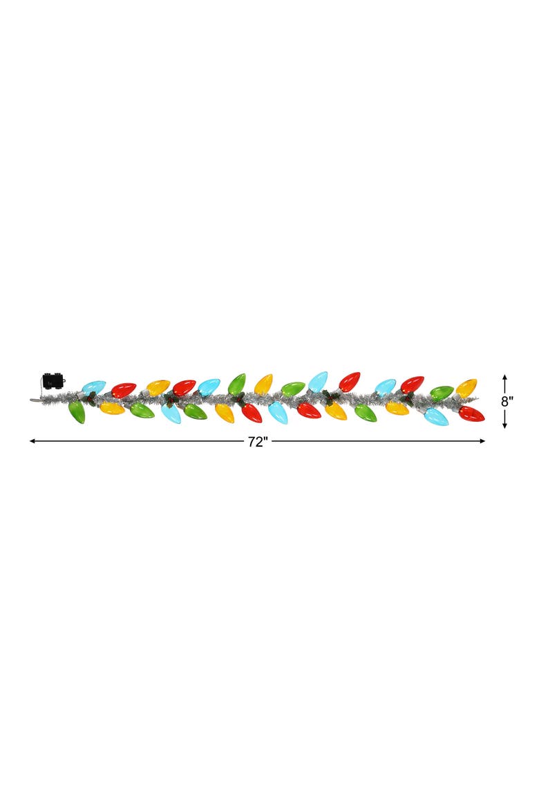 70 in. Retro C9 Bulb Garland - Red and Green, Alternate, color, Multicolor