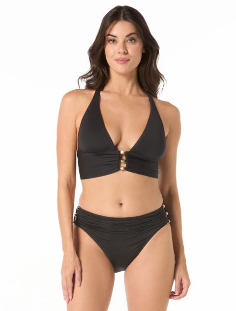 Beaded Halter Bikini Swim Top