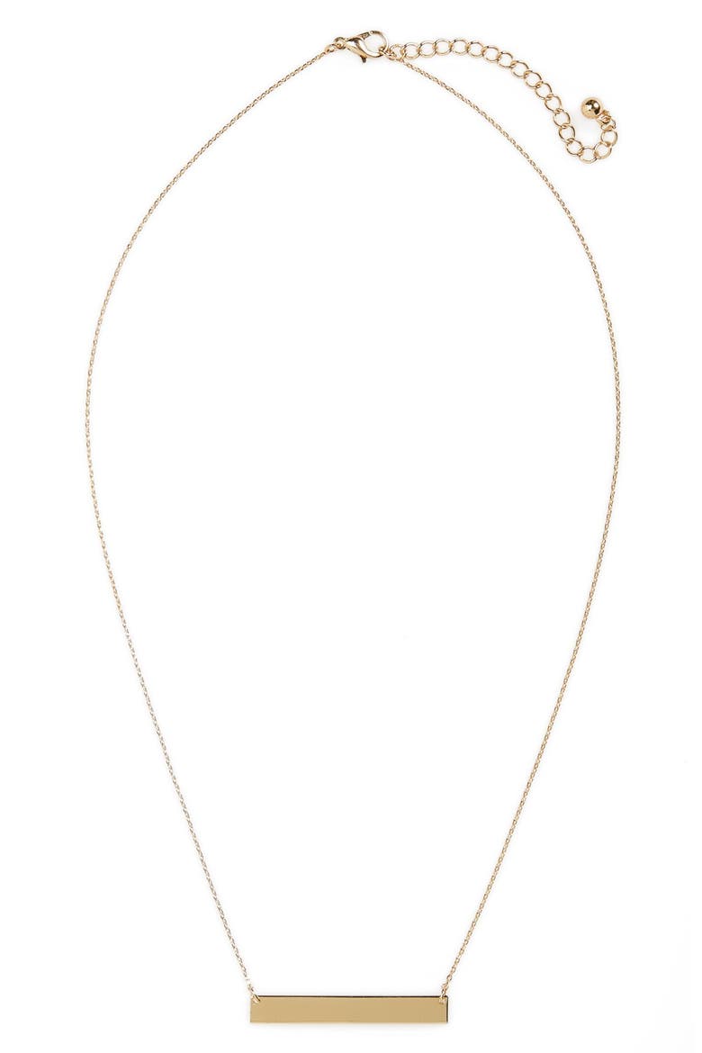 Bar Charm Necklace, Main, color, GOLD