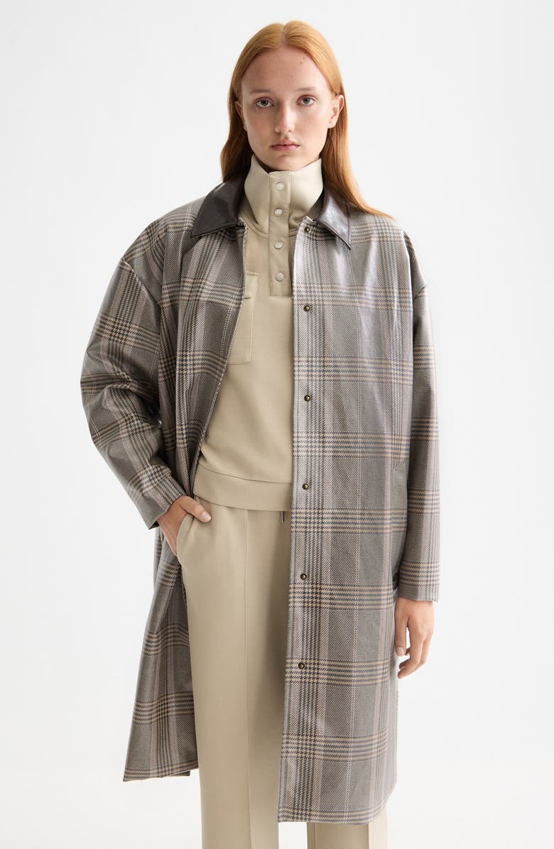 Scotch & Soda Coated Raincoat, Alternate, color, Plaza Taupe Check