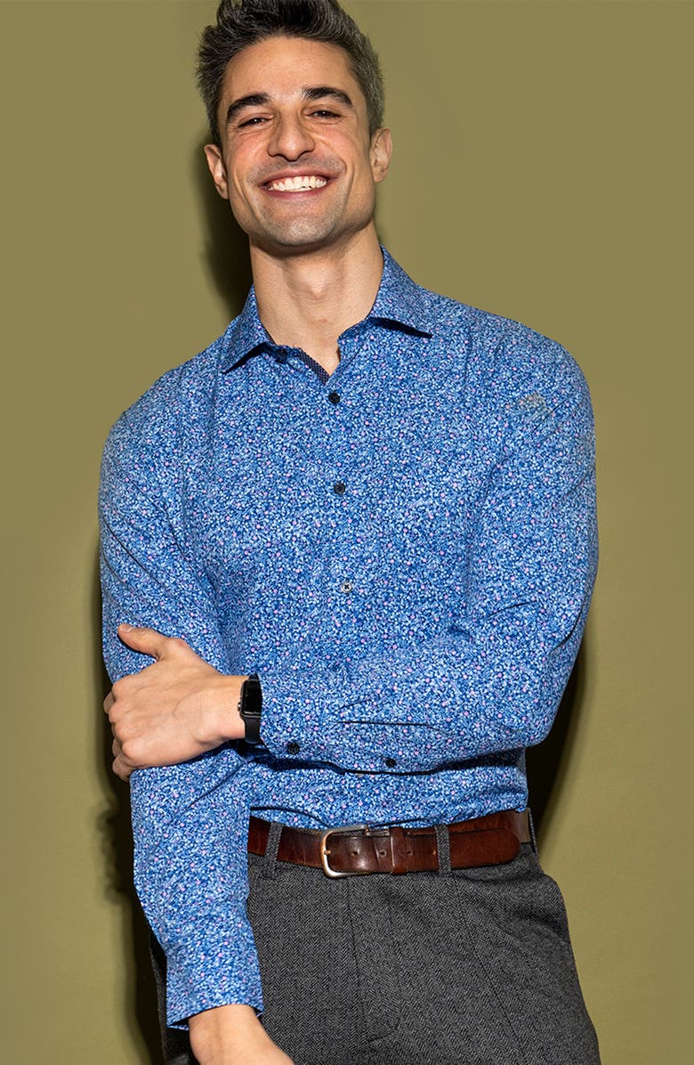 W.R.K Slim Fit Floral Print Performance Dress Shirt, Alternate, color, 