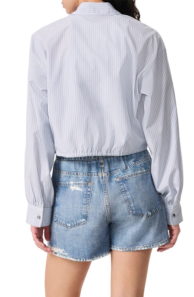 rag & bone Georgie Stripe Poplin Shirt, Alternate, color, Fog Stripe