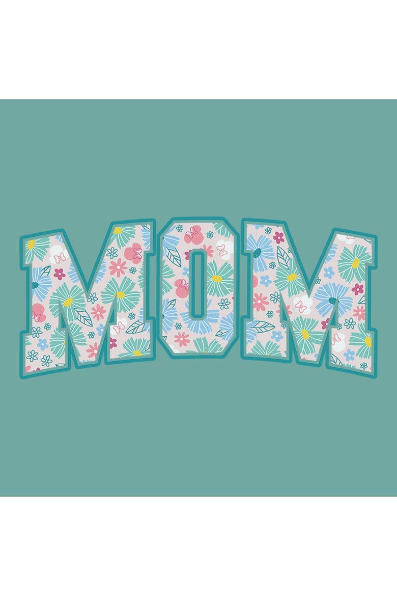 Men's Minnie Mouse Mom Collegiate Pastel Flowers  Graphic T-Shirt, Alternate, color, Sea Foam