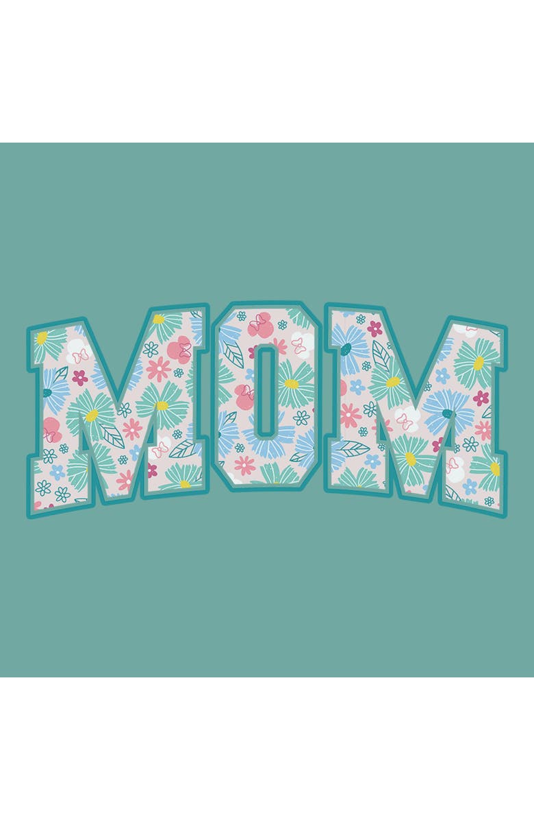 Minnie Mouse Men's Minnie Mouse Mom Collegiate Pastel Flowers  Graphic T-Shirt, Alternate, color, Sea Foam