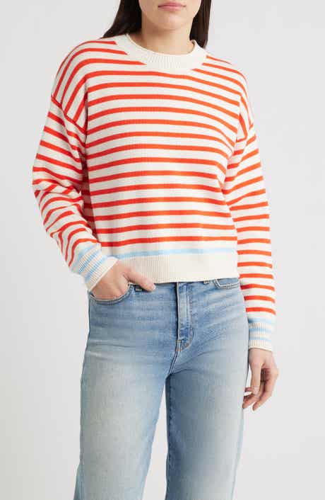 Suki Stripe Cotton Crewneck Sweater