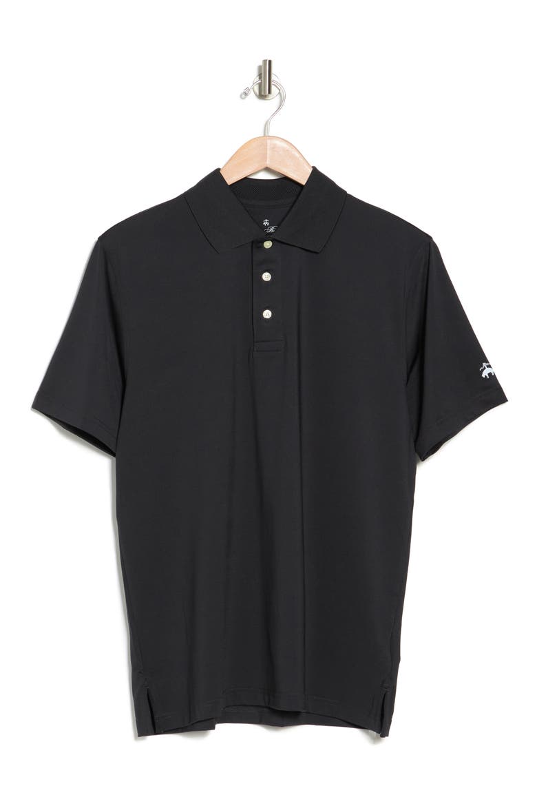 Short Sleeve Knit Polo, Alternate, color, BLACK