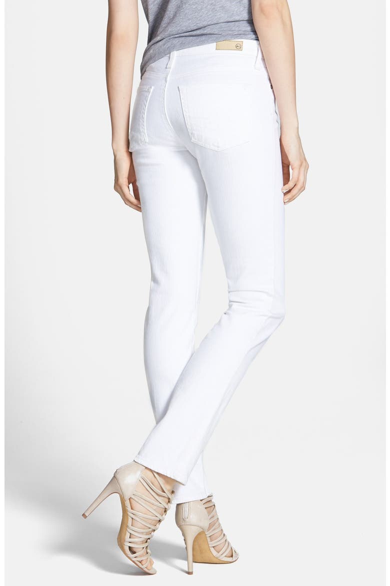 'The Prima' Mid Rise Cigarette Jeans, Alternate, color, WHITE