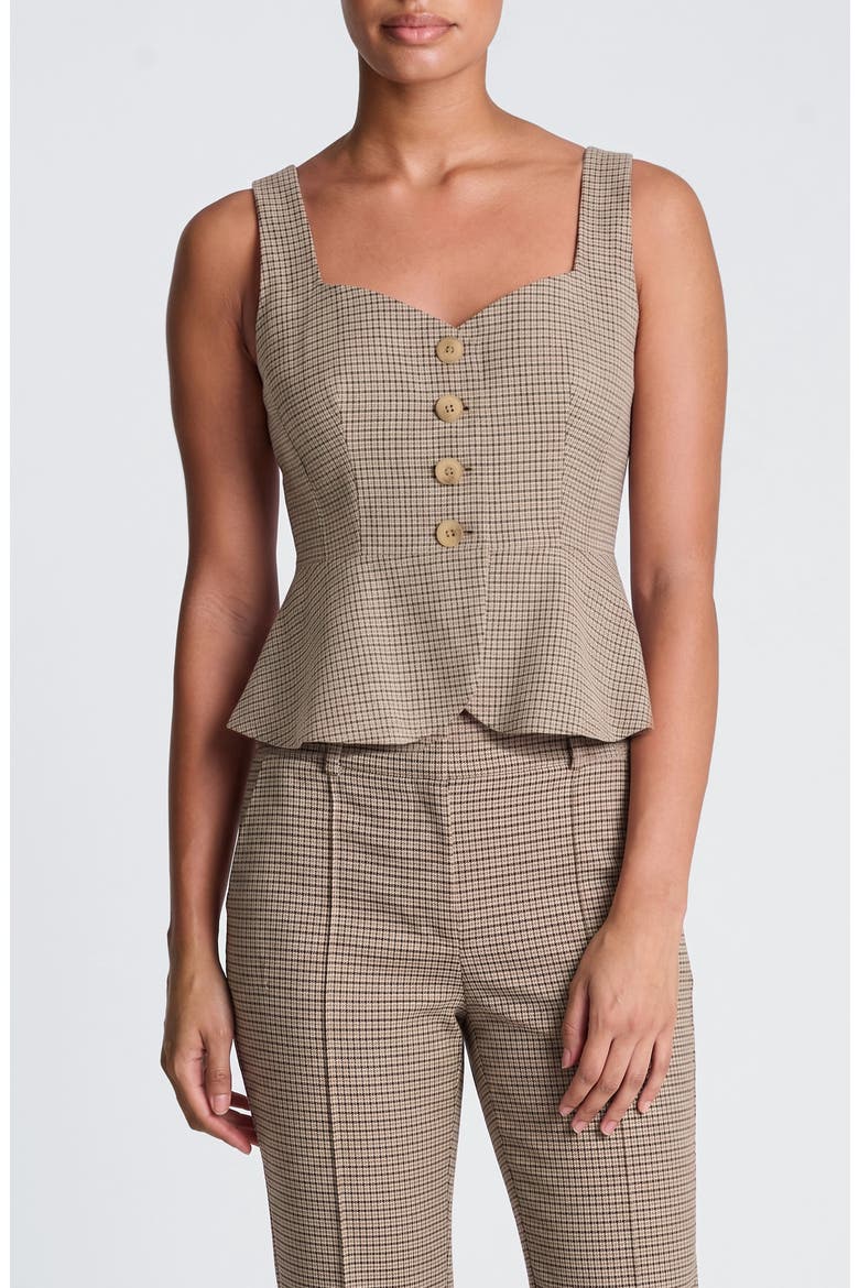 Curved Peplum Vest, Main, color, ARBOR GREEN MULTI