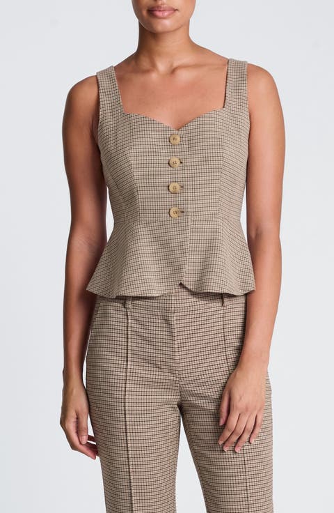 Curved Peplum Vest