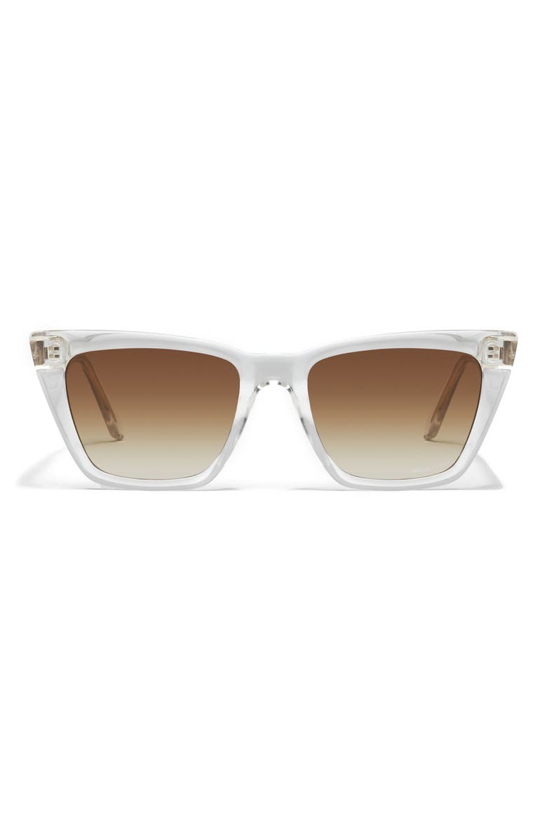 Call The Shots 54mm Gradient Cat Eye Sunglasses, Main, color, CLEAR/ SEPIA