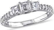 Julianna B. Diamond Asscher 3-Stone Engagement Ring 14k