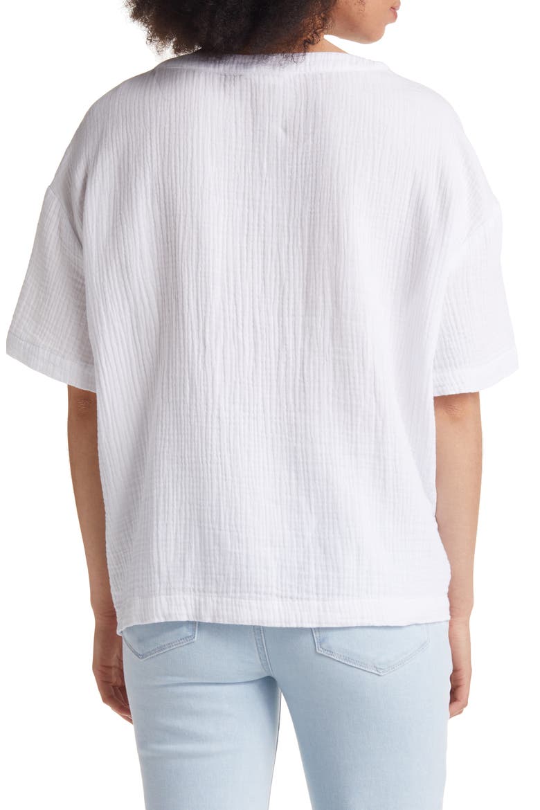 Cotton Gauze Top, Alternate, color, WHITE