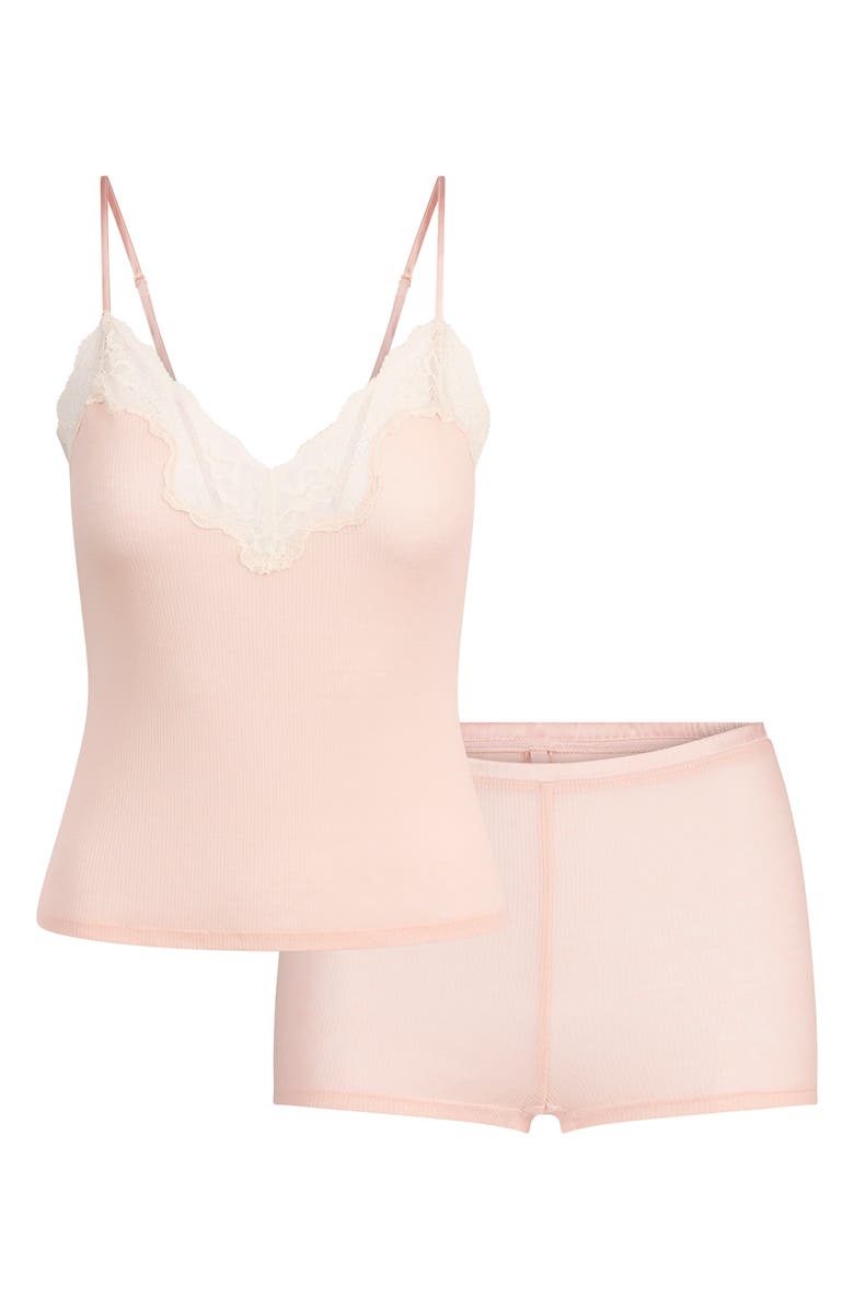 SKIMS Lace Cami & Shorts Set, Alternate, color, Villa