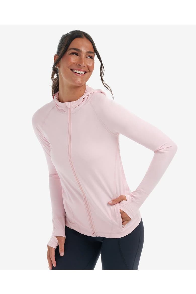 Women's Long Sleeve Full Zip Hoodie Jacket with Sun and UV Protection, Alternate, color, Tickle Me Pink