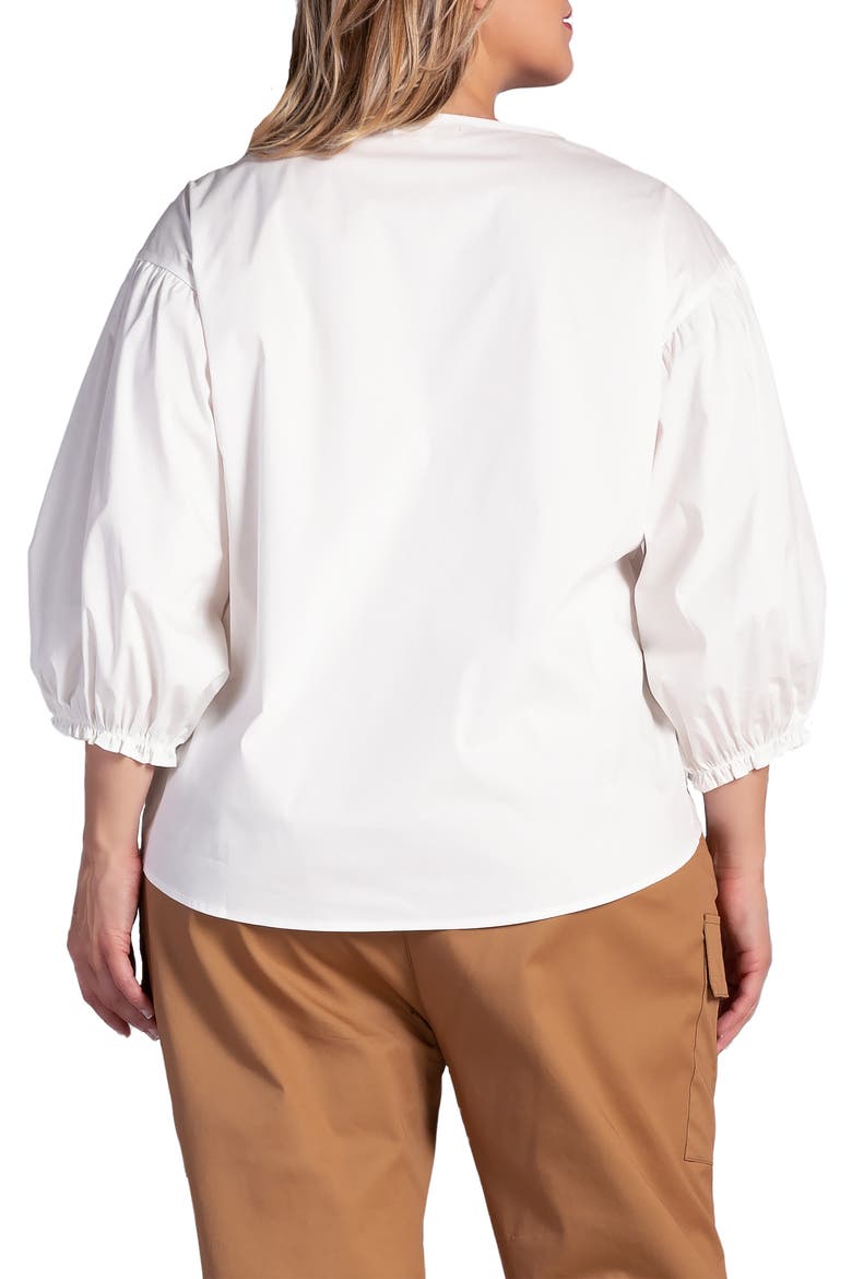 Saber Balloon Sleeve Blouse, Alternate, color, OFF WHITE