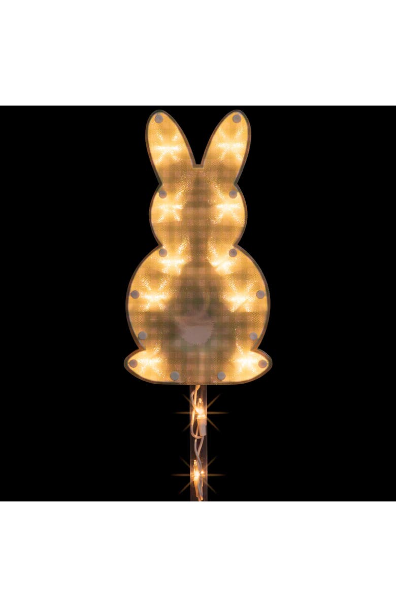 Northlight Lighted Plaid Easter Bunny Outdoor Pathway Markers - 28.5" - Set of 4, Alternate, color, Black