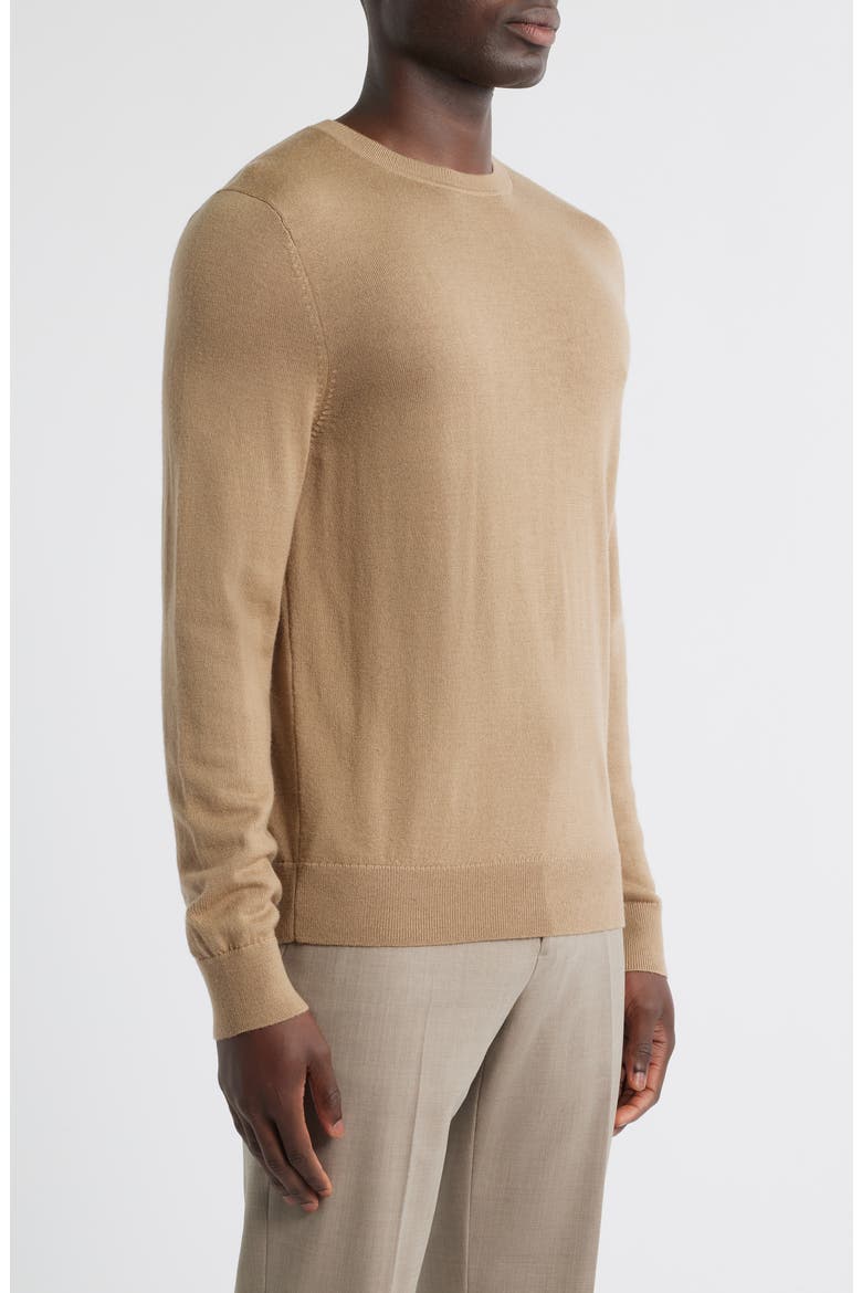 Italian Merino Wool Crewneck Sweater, Alternate, color, TAN AMPHORA