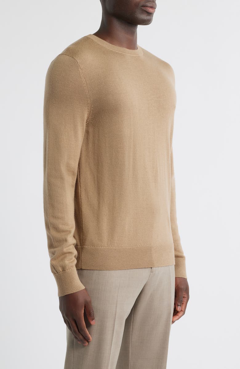 Nordstrom Italian Merino Wool Crewneck Sweater, Alternate, color, Tan Amphora