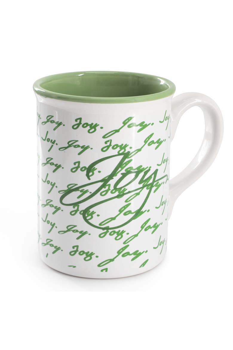 Inspirational Words Joy 4 Piece 16 Ounce Stoneware Mug Set, Alternate, color, Green