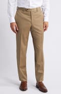 Peter Millar Solid Flat Front Stretch Wool Dress Pants