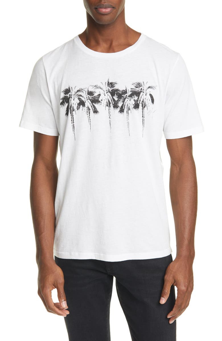 Saint Laurent Palm Tree Crewneck T-Shirt, Main, color,