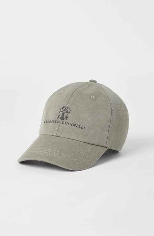 Brunello Cucinelli Embroidered Cotton Baseball Cap In Brown