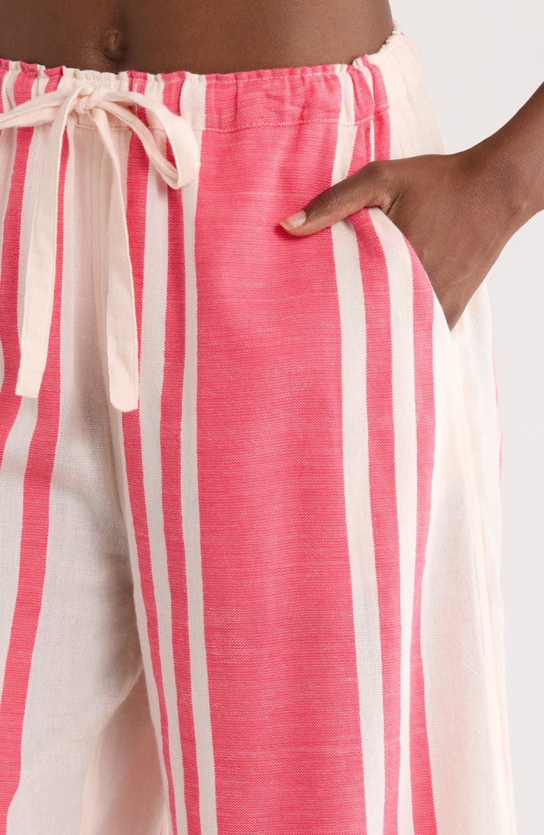 lemlem Desta Cotton Wide-Leg Cover-Up Pants, Alternate, color, Ayelu Fragaria