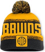 FANATICS Men's Fanatics Black/Gold Boston Bruins Fundamentals Thrive Cuffed Knit Hat with Pom