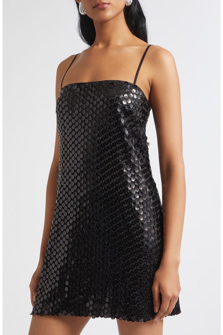Yvonne Sequin Minidress, Alternate, color, BLACK MESH