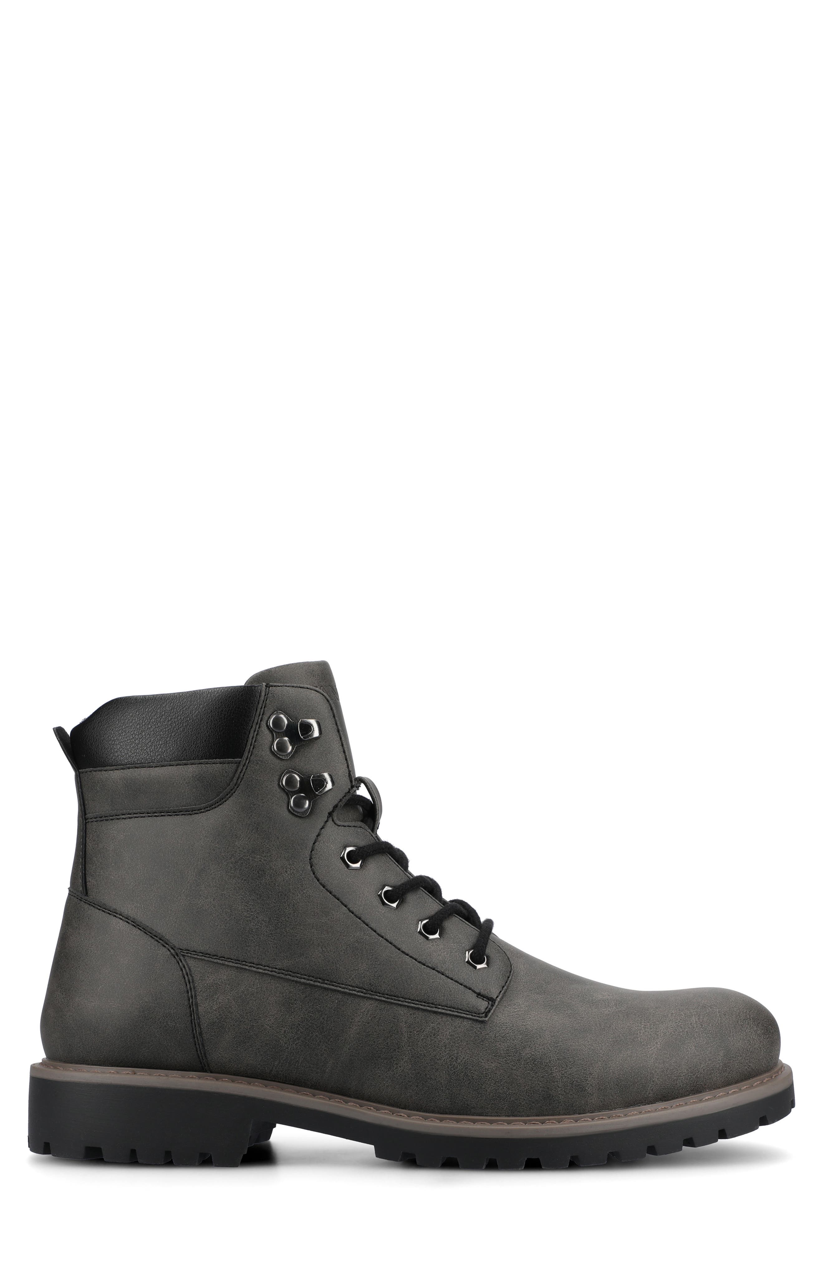 VANCE CO Rogue Lace-Up Boot, Alternate, color, Charcoal