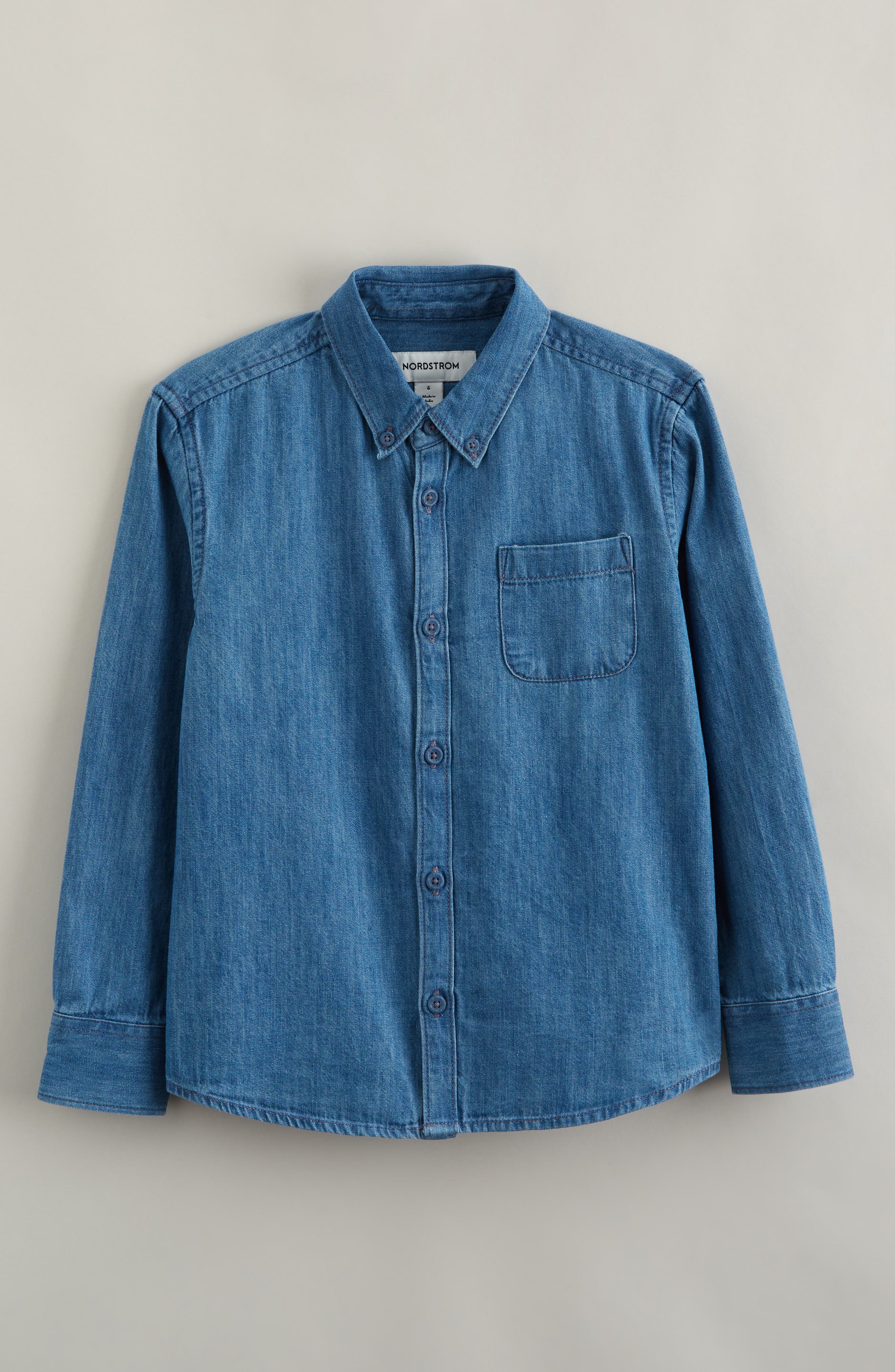 Nordstrom Kids' Cotton Chambray Button-Down Shirt