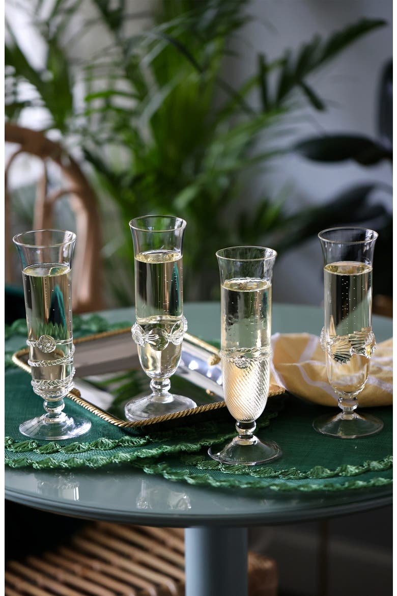 Heritage Set of 4 Assorted Champagne Flutes, Alternate, color, CLEAR