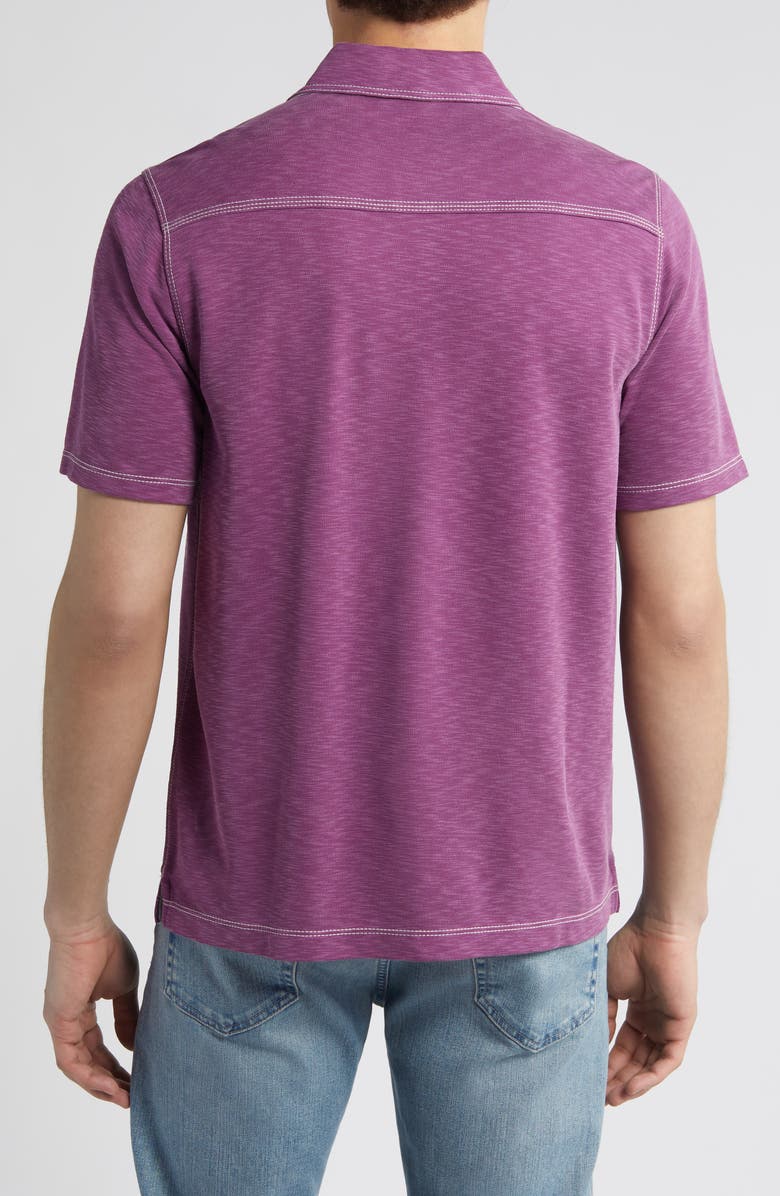 Johnston & Murphy Vintage Slub Jersey Polo, Alternate, color, Wine