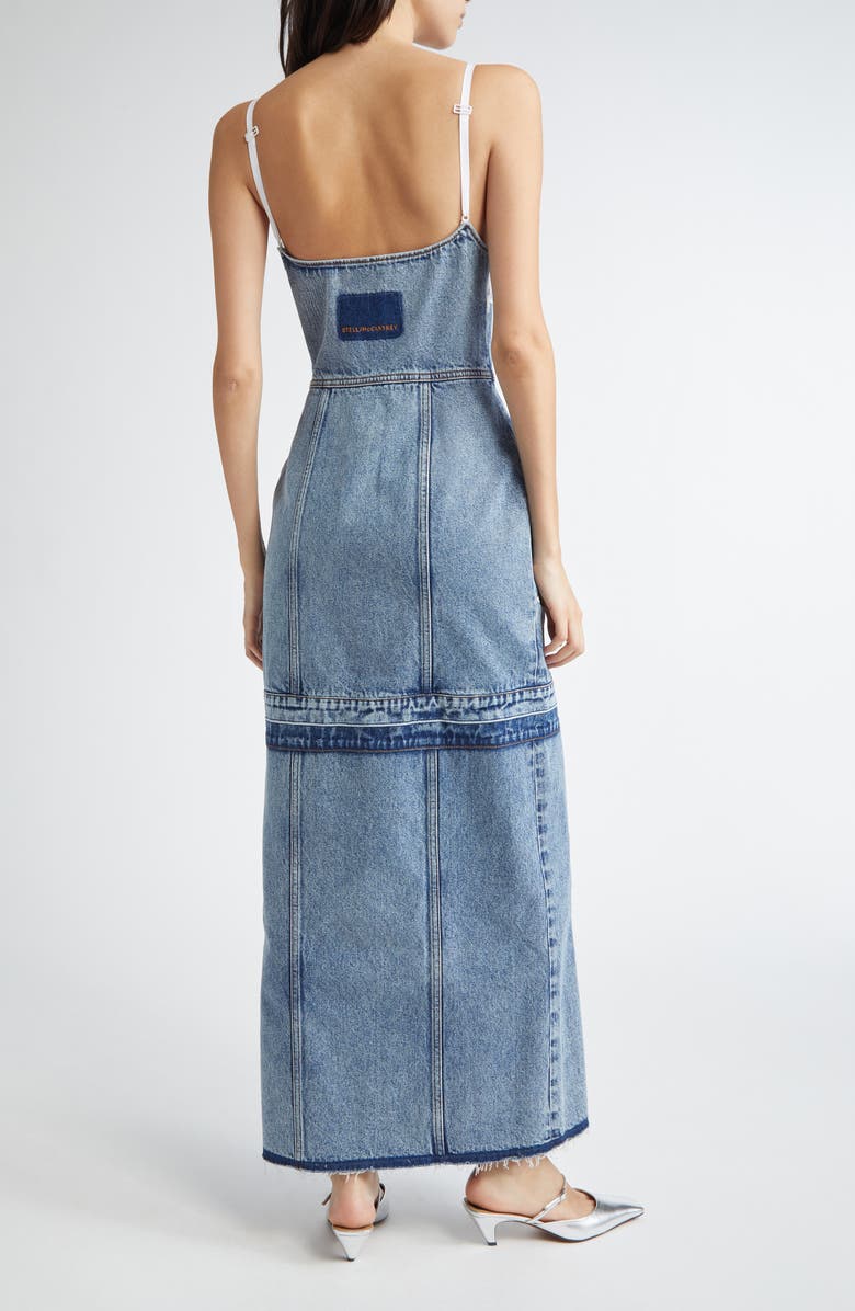Stella McCartney Lace Trim Denim Maxi Dress, Alternate, color, Vintage Blue Denim